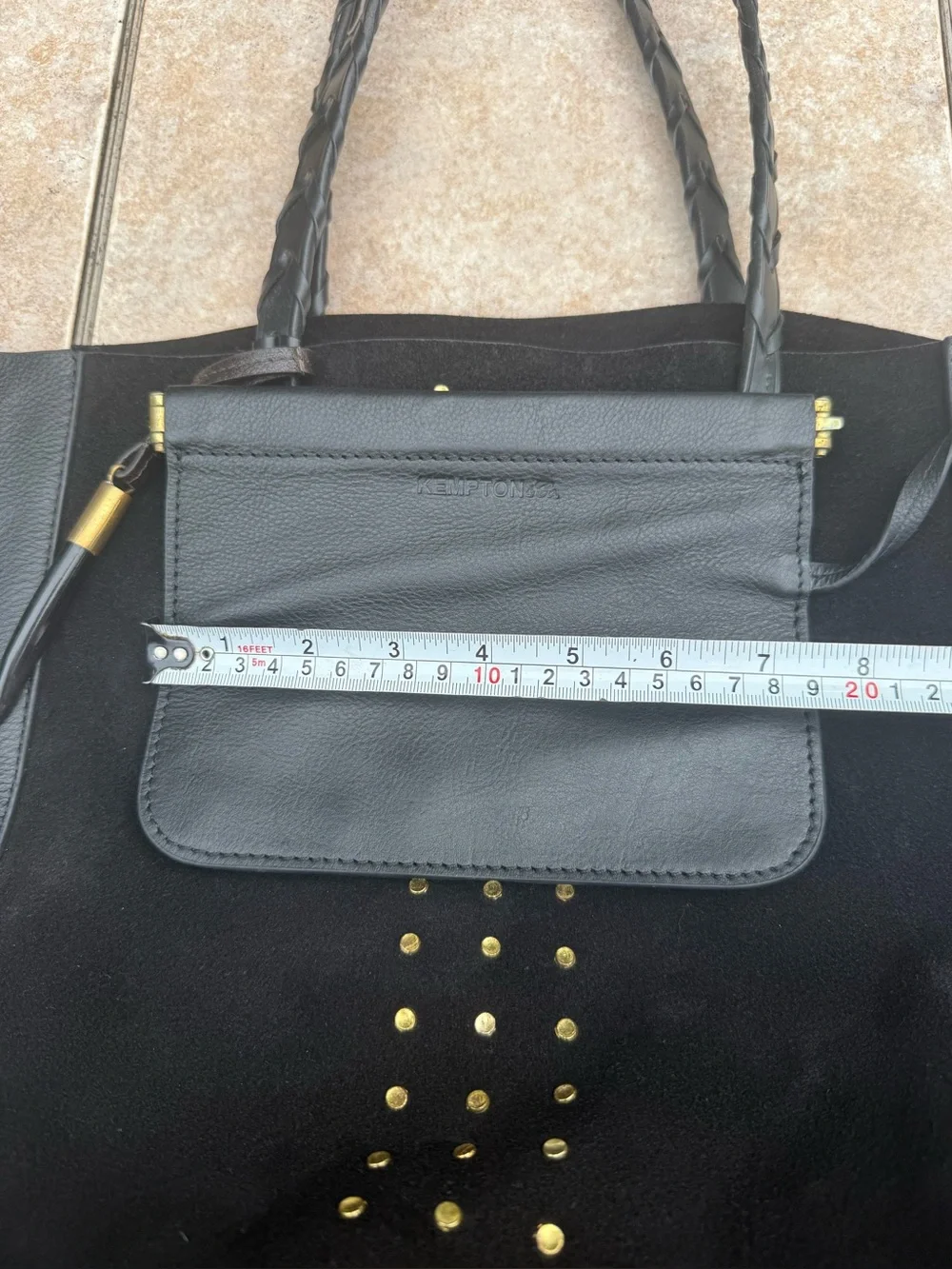 Kempton & Co.  Black Tote Bag with Gold Stud Accent - Women Bags